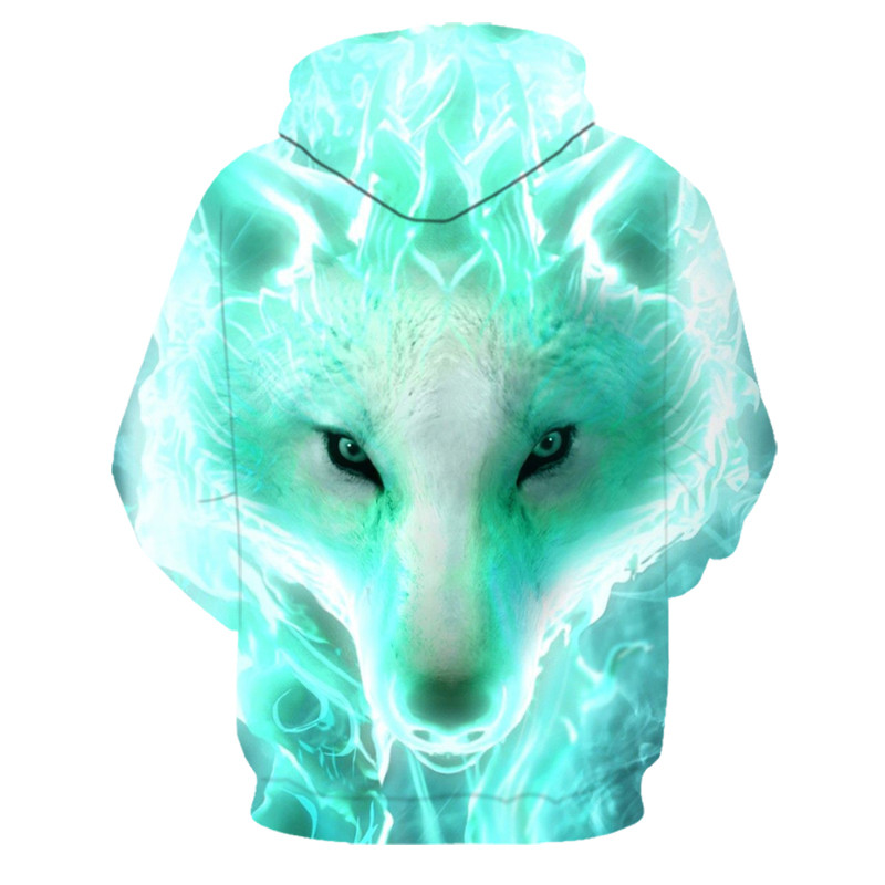 Animal Wolf 3D Prinditud kapuutsiga dressipluusid Meeste Naiste Mood Vabaaja Suur Pullover Hip Hop Harajuku Tänavarõivad Pusad