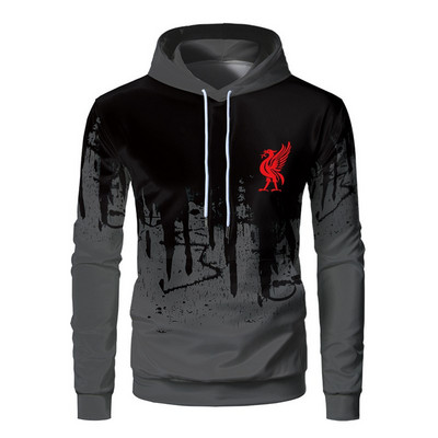 Uued 3D kapuutsiga meeste ja naiste värvilaigud 3D prinditud pikkade varrukatega mütssärkid tänava pulloverid