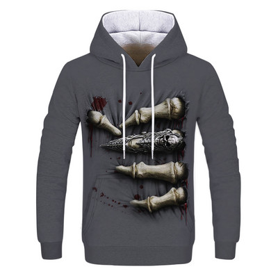 Uued 3D kapuutsiga meeste ja naiste värvilaigud 3D prinditud pikkade varrukatega mütssärkid tänava pulloverid