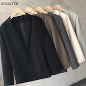 Σχεδιασμός Blazers Ανδρικά Παλτό Όμορφο Απαλό Βρετανικό Mont Erkek Κομψό Hipsters Ιαπωνικό φαρδύ Smart Casual S-3XL Minimalist Temper