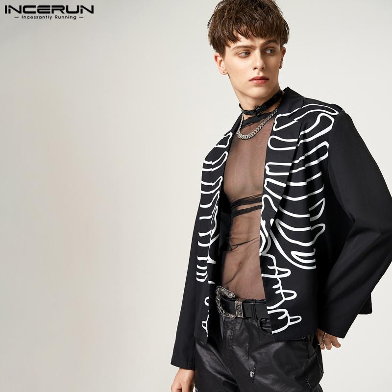 INCERUN 2023. aasta topid Ameerika stiilis kena meeste luumustriga pikkade varrukatega bleiser vabaaja peokuu kuum allahindlus meestele hästi istuv ülikond S-5XL