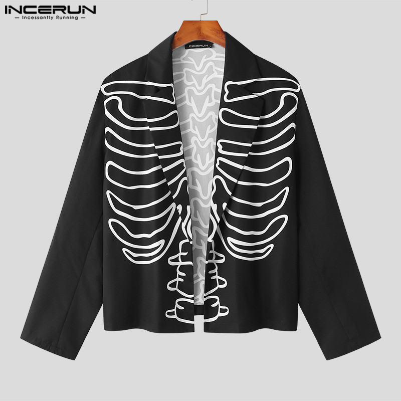 INCERUN 2023. aasta topid Ameerika stiilis kena meeste luumustriga pikkade varrukatega bleiser vabaaja peokuu kuum allahindlus meestele hästi istuv ülikond S-5XL