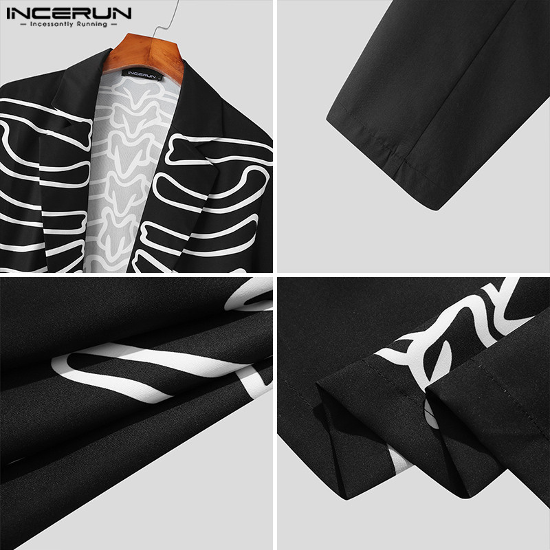 INCERUN 2023. aasta topid Ameerika stiilis kena meeste luumustriga pikkade varrukatega bleiser vabaaja peokuu kuum allahindlus meestele hästi istuv ülikond S-5XL