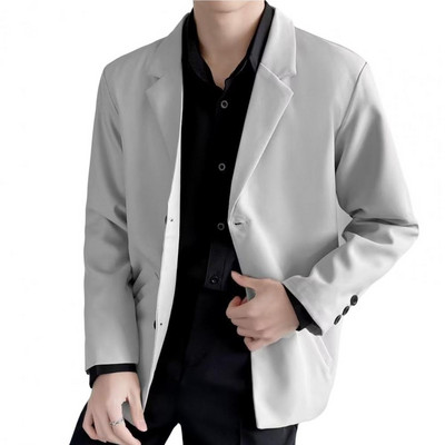 Muško odijelo Jakne Blazer Kaput Slim Fit Smart Casual Proljetna Tanka modna odjeća Azijska jednoredna korejska crna Novi dolazak