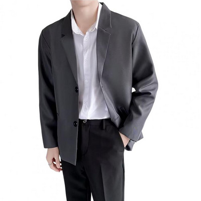 Muško odijelo Jakne Blazer Kaput Slim Fit Smart Casual Proljetna Tanka modna odjeća Azijska jednoredna korejska crna Novi dolazak