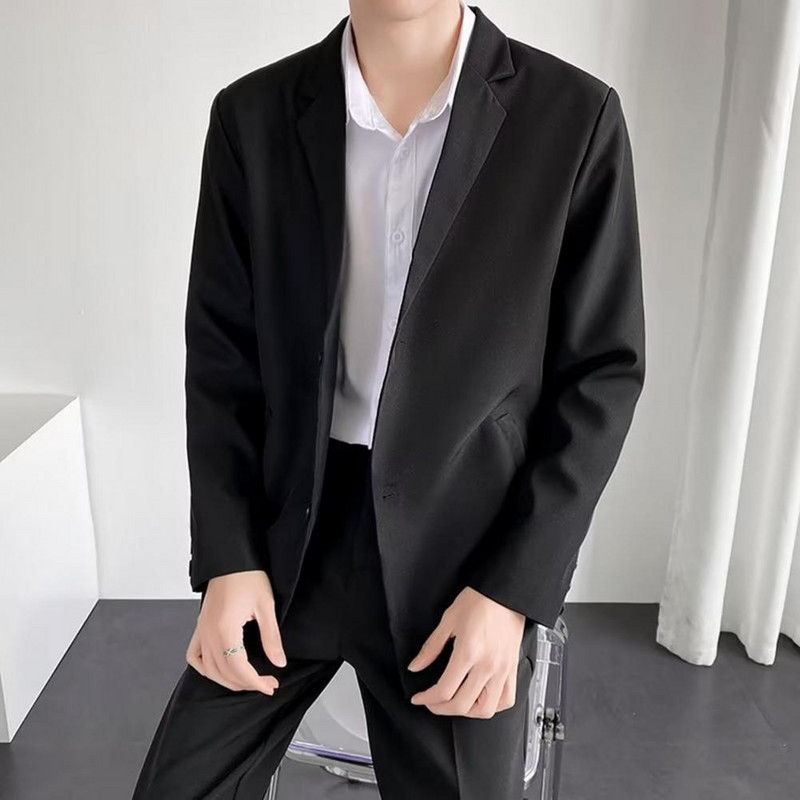 Muško odijelo Jakne Blazer Kaput Slim Fit Smart Casual Proljetna Tanka modna odjeća Azijska jednoredna korejska crna Novi dolazak
