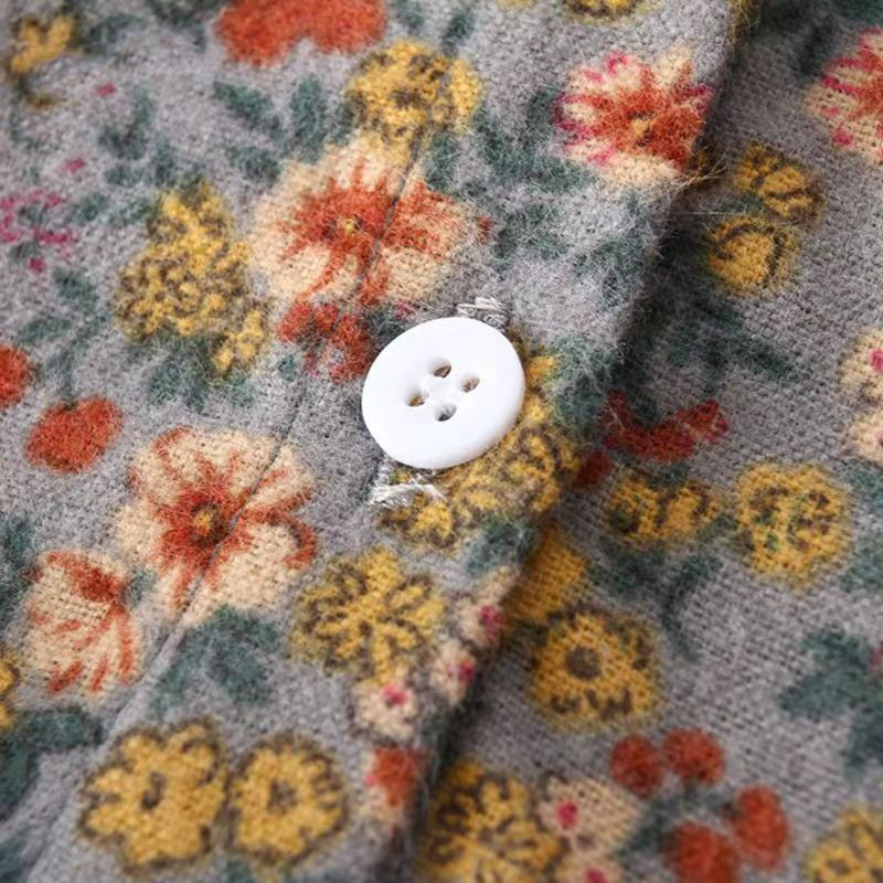 Laura Kors Zimske novopridošle haljine za djevojčice dugih rukava Petar Pan ovratnik s volanima Slatka slatka dječja haljina s cvjetnim motivom Vestidos 18M-7T