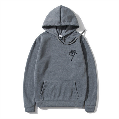 Harajuku Μόδα τριαντάφυλλο λουλούδι τύπωμα κουκούλα ανδρικά γυναικεία μπλουζάκια με κουκούλα casual πουλόβερ Φούτερ Φθινοπωρινό χειμώνα Streetwear ρούχα με κουκούλα