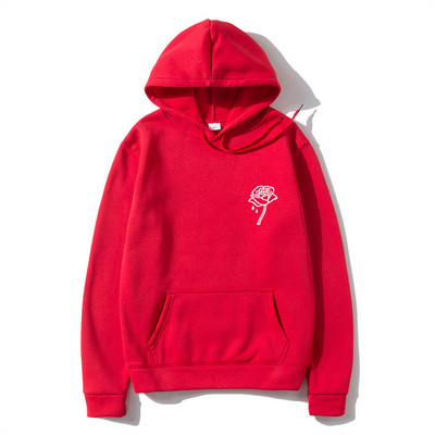 Harajuku Μόδα τριαντάφυλλο λουλούδι τύπωμα κουκούλα ανδρικά γυναικεία μπλουζάκια με κουκούλα casual πουλόβερ Φούτερ Φθινοπωρινό χειμώνα Streetwear ρούχα με κουκούλα