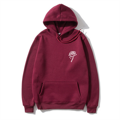 Harajuku Μόδα τριαντάφυλλο λουλούδι τύπωμα κουκούλα ανδρικά γυναικεία μπλουζάκια με κουκούλα casual πουλόβερ Φούτερ Φθινοπωρινό χειμώνα Streetwear ρούχα με κουκούλα