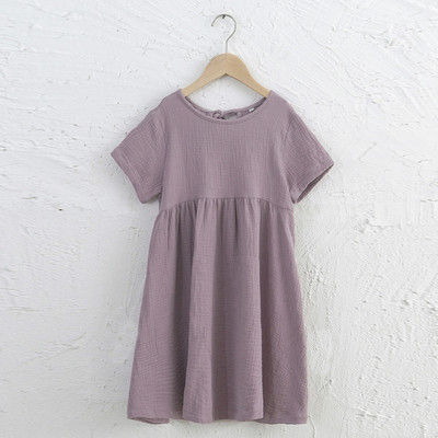 Rochie de vară cu mânecă scurtă pentru fete 100% bumbac, 2022, noua fetiță, lejer lejer, rochii fluide de plajă, îmbrăcăminte pentru copii