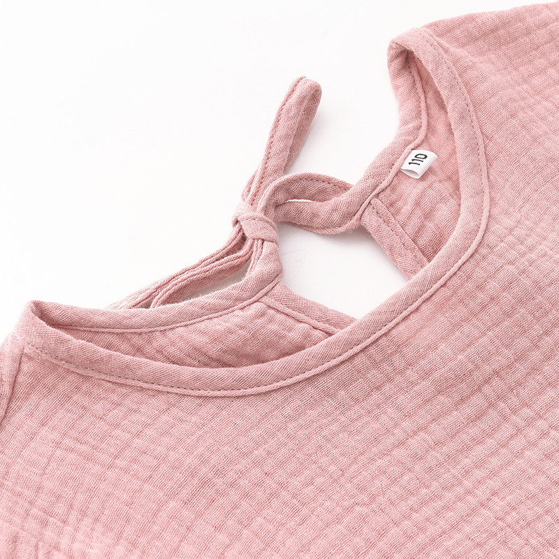 Rochie de vară cu mânecă scurtă pentru fete 100% bumbac, 2022, noua fetiță, lejer lejer, rochii fluide de plajă, îmbrăcăminte pentru copii