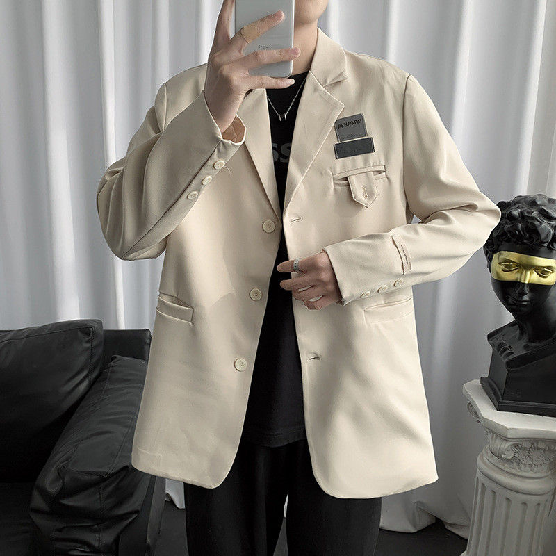 Muški blejzeri dugih rukava Dizajnerska nježna ulična odjeća Zgodna japanska moda Ležerna elegantna Nova cool oprema Harajuku korejski stilski