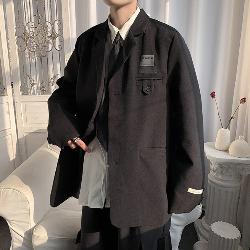 Muški blejzeri dugih rukava Dizajnerska nježna ulična odjeća Zgodna japanska moda Ležerna elegantna Nova cool oprema Harajuku korejski stilski