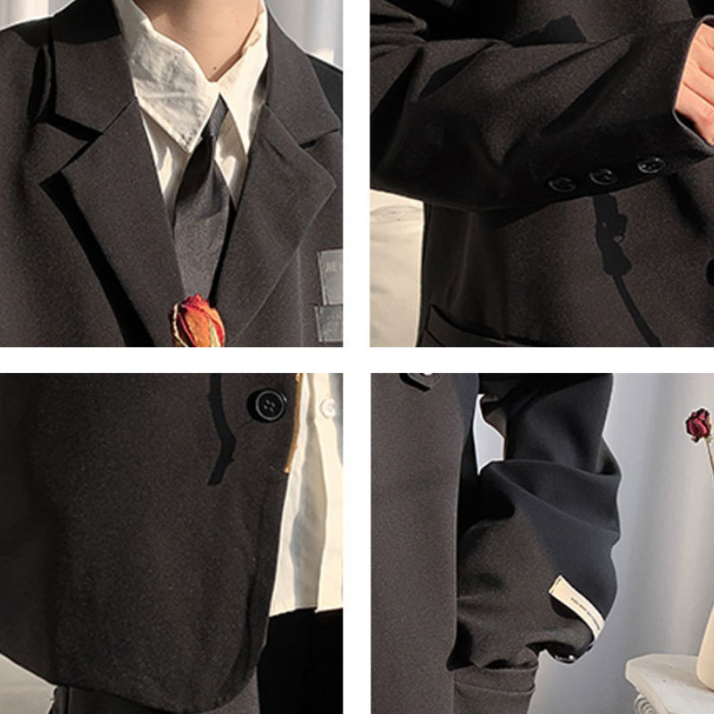 Muški blejzeri dugih rukava Dizajnerska nježna ulična odjeća Zgodna japanska moda Ležerna elegantna Nova cool oprema Harajuku korejski stilski