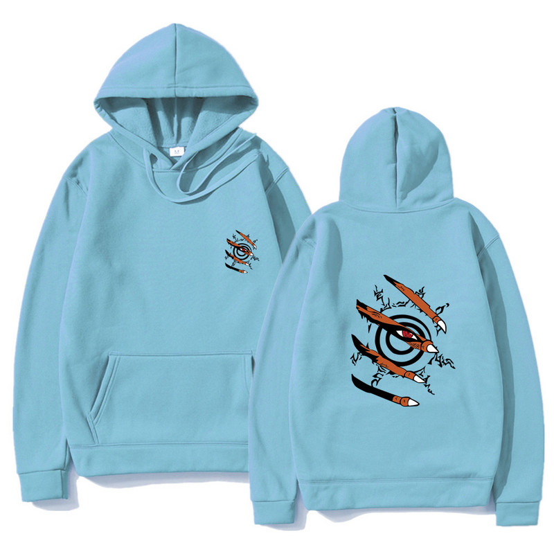Vyriški megztiniai megztiniai Anime drabužiai Kurama Ninjutsu Print Harajuku Gatvės drabužiai Hoodies Mada Kasdieniai Laisvi Negabaritiniai megztiniai