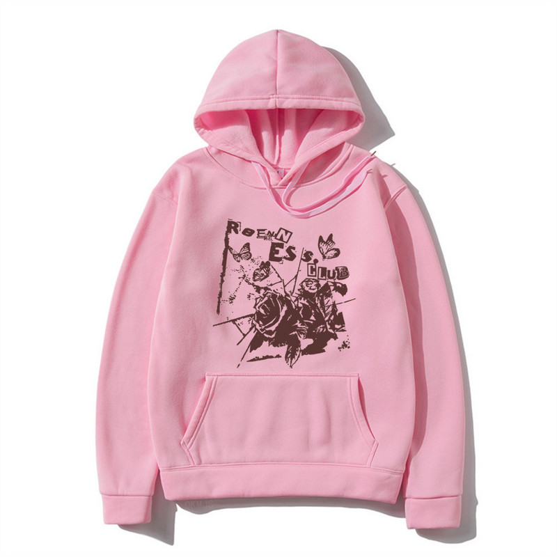 Hip hop majice s kapuljačom Ulična odjeća Vintage Muška majica s printom grafike cvijeta ruže Modni ležerni muški široki puloveri Brand Hoody