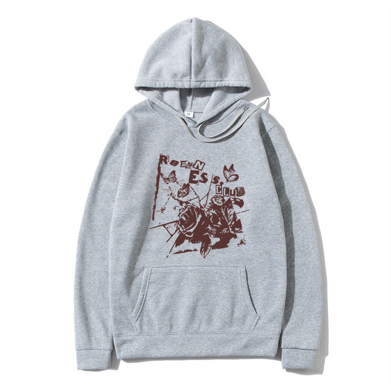 Hip hop majice s kapuljačom Ulična odjeća Vintage Muška majica s printom grafike cvijeta ruže Modni ležerni muški široki puloveri Brand Hoody