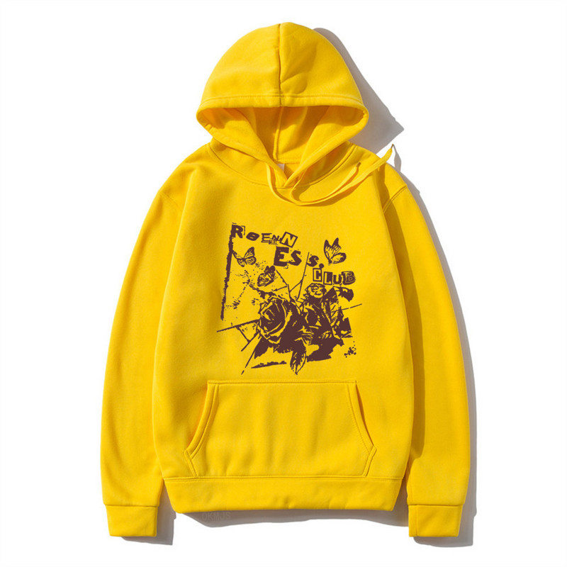 Hip hop majice s kapuljačom Ulična odjeća Vintage Muška majica s printom grafike cvijeta ruže Modni ležerni muški široki puloveri Brand Hoody