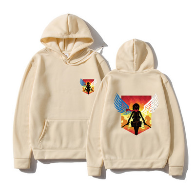 Attack Nn Titan Meeste Pusad Pusad Jaapan Anime Shingeki No kyojin Meeste kapuuts Pullover Kapuutsiga dressipluus Unisex rõivad