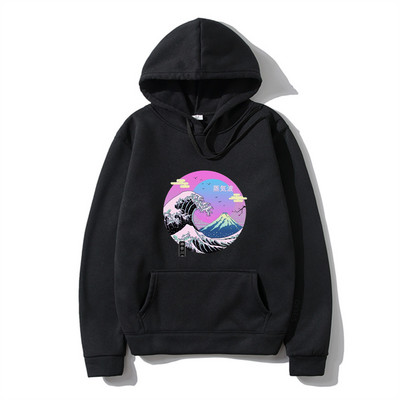 Mount Fuji mustriga kapuutsid Jaapan Maastikuga meeste pullover soe Harajuku kapuuts Meestele Tänavamood Punk Meeste kapuutsiga pusa