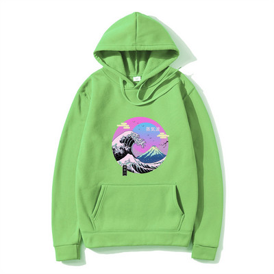 Mount Fuji mustriga kapuutsid Jaapan Maastikuga meeste pullover soe Harajuku kapuuts Meestele Tänavamood Punk Meeste kapuutsiga pusa