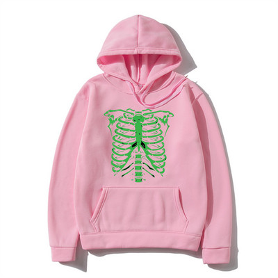 Meeste kapuuts Hip-Hop Tänavarõivad Suuremõõtmeline Skeleton Goth Hoodie Juhuslikud kapuutsid Talvepunk Särgid Gooti y2k Meeste riided