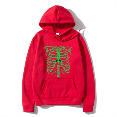 Meeste kapuuts Hip-Hop Tänavarõivad Suuremõõtmeline Skeleton Goth Hoodie Juhuslikud kapuutsid Talvepunk Särgid Gooti y2k Meeste riided