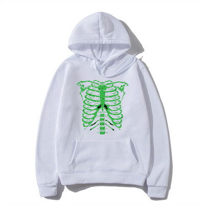 Meeste kapuuts Hip-Hop Tänavarõivad Suuremõõtmeline Skeleton Goth Hoodie Juhuslikud kapuutsid Talvepunk Särgid Gooti y2k Meeste riided