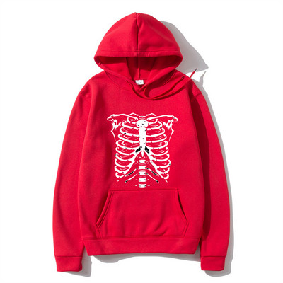 Meeste kapuuts Hip-Hop Tänavarõivad Suuremõõtmeline Skeleton Goth Hoodie Juhuslikud kapuutsid Talvepunk Särgid Gooti y2k Meeste riided