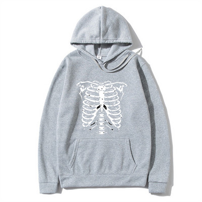 Meeste kapuuts Hip-Hop Tänavarõivad Suuremõõtmeline Skeleton Goth Hoodie Juhuslikud kapuutsid Talvepunk Särgid Gooti y2k Meeste riided