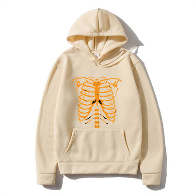 Meeste kapuuts Hip-Hop Tänavarõivad Suuremõõtmeline Skeleton Goth Hoodie Juhuslikud kapuutsid Talvepunk Särgid Gooti y2k Meeste riided