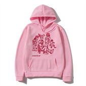 2023. aasta Meeste tänavarõivad, roosa kapuutsiga dressipluus, naljakas multikas Graafiline kapuuts, sügisene Harajuku anime kapuutsiga pullover, hip-hop hipster