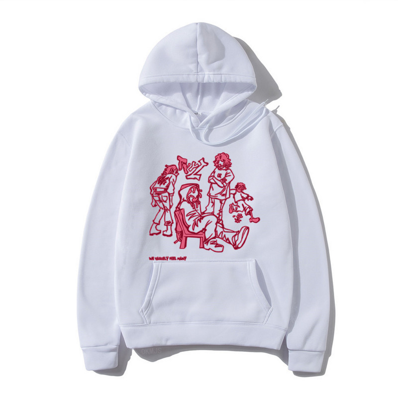 2023. aasta Meeste tänavarõivad, roosa kapuutsiga dressipluus, naljakas multikas Graafiline kapuuts, sügisene Harajuku anime kapuutsiga pullover, hip-hop hipster