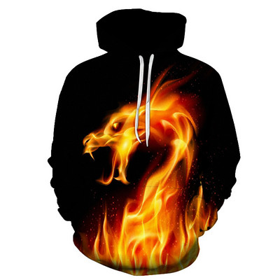Green Flame Hoodie 3D Φούτερ Ανδρική/Γυναικεία με κουκούλα φθινοπωρινό και χειμερινό παλτό Ανδρικά ρούχα Αστείο μπουφάν μόδας μεγάλου μεγέθους φούτερ