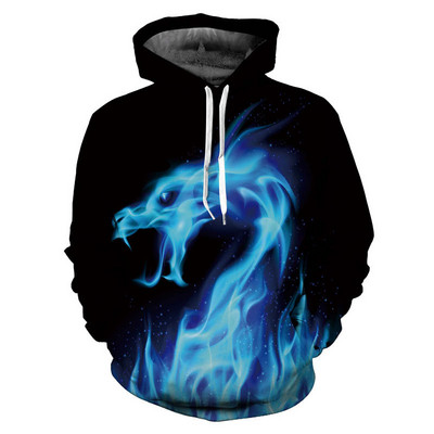 Green Flame Hoodie 3D Φούτερ Ανδρική/Γυναικεία με κουκούλα φθινοπωρινό και χειμερινό παλτό Ανδρικά ρούχα Αστείο μπουφάν μόδας μεγάλου μεγέθους φούτερ