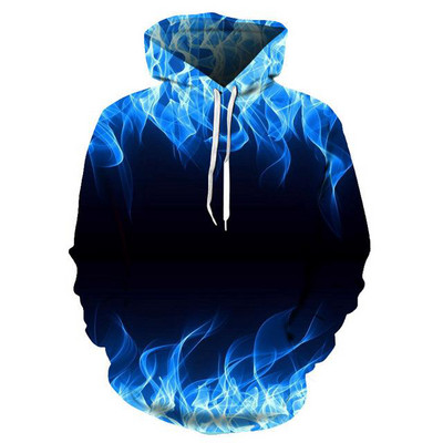 Green Flame Hoodie 3D Φούτερ Ανδρική/Γυναικεία με κουκούλα φθινοπωρινό και χειμερινό παλτό Ανδρικά ρούχα Αστείο μπουφάν μόδας μεγάλου μεγέθους φούτερ