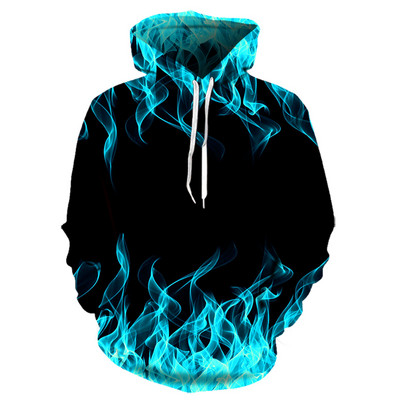 Green Flame Hoodie 3D Φούτερ Ανδρική/Γυναικεία με κουκούλα φθινοπωρινό και χειμερινό παλτό Ανδρικά ρούχα Αστείο μπουφάν μόδας μεγάλου μεγέθους φούτερ
