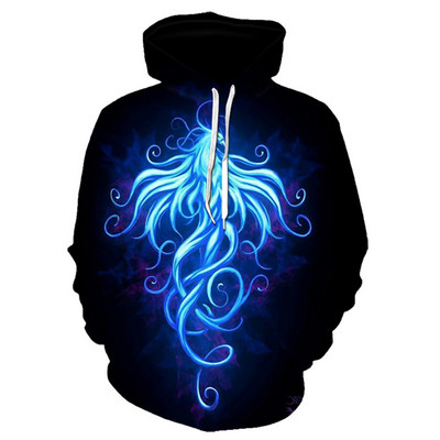 Green Flame Hoodie 3D Φούτερ Ανδρική/Γυναικεία με κουκούλα φθινοπωρινό και χειμερινό παλτό Ανδρικά ρούχα Αστείο μπουφάν μόδας μεγάλου μεγέθους φούτερ