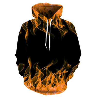 Green Flame Hoodie 3D Φούτερ Ανδρική/Γυναικεία με κουκούλα φθινοπωρινό και χειμερινό παλτό Ανδρικά ρούχα Αστείο μπουφάν μόδας μεγάλου μεγέθους φούτερ
