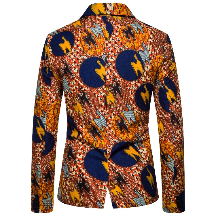 2020. aasta uusim kollase Aafrika lilledega trükitud meeste bleiser Slim Fit moodne balliõhtu jakk meestele