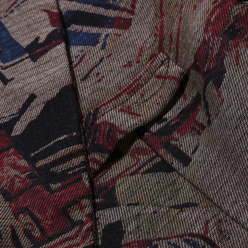 Vintage trükitud pidulik bleiser Meeste moodne V-kaelusega Slim Fit lillelised bleiserid kostüüm Homme vabaaja ühe nööbiga meeste ülikonna jakid