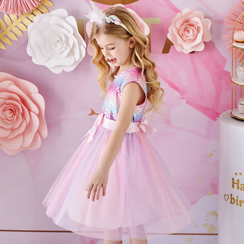 DXTON Πριγκίπισσα Φορέματα Αμάνικα Καλοκαιρινά Παιδικά Φόρεμα Κομψό Παιδικό Φόρεμα με Φιόγκο Κοριτσίστικα Ρούχα Γενεθλίων