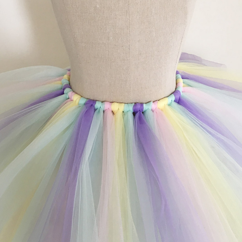 Pastelne ükssarviku tutu seelik tüdrukutele kohev tüll Tutus sünnipäevapeokostüüm fotorekvisiidid Baby Shower kingitus