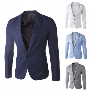 Fashion Blazers Ανδρικό κοστούμι Business Blazer Jacket Casual σακάκι με ένα κουμπί Ανδρικό μακρυμάνικο μπουφάν Άνοιξη Καλοκαίρι