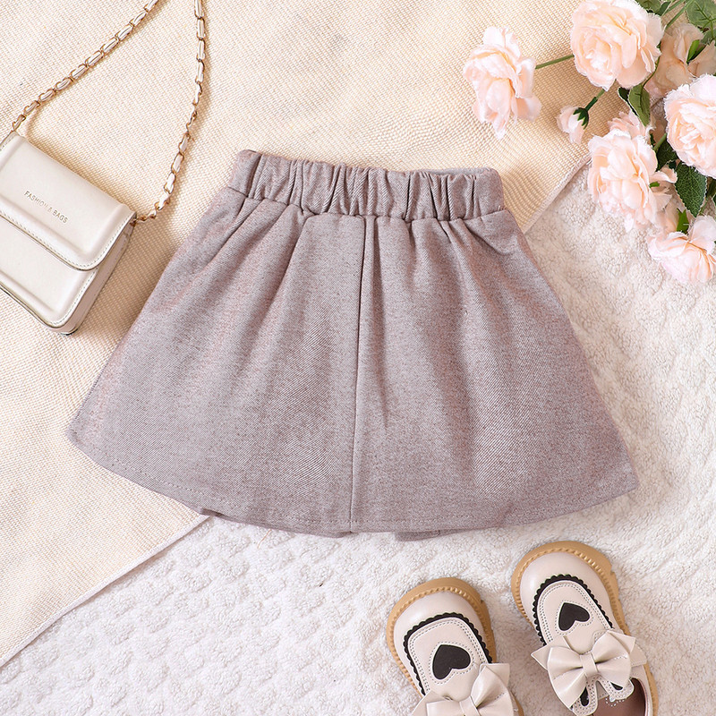 Tüdrukute sügis-talvine uus villane poolseelik lühike seelik