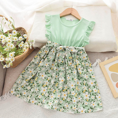 Bear Leader Djevojčice Cvjetne haljine 2023 Nova moda slatki dječji cvjetovi Korzet Vestidos bez rukava Dječja odjeća 3-8 godina
