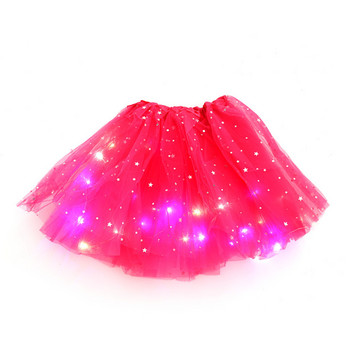 LED λαμπερό φως Παιδικά κορίτσια Πριγκίπισσα Φούστες Tutu Παιδικά υφασμάτινα Γαμήλια Πάρτι Χορός Μίνι φούστα Στολή Cosplay Led Ρούχα
