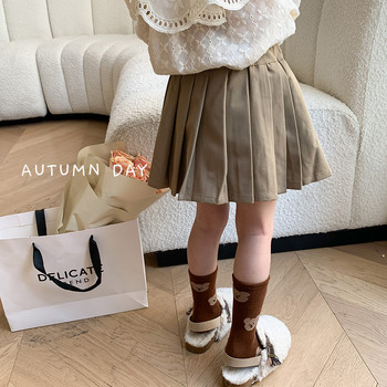 Παιδικά ρούχα Παιδική κοντή φούστα 2023 Άνοιξη φθινόπωρο Νέα μόδα για κορίτσια Χαριτωμένο Preppy στυλ All Match Μονόχρωμη πλισέ φούστα