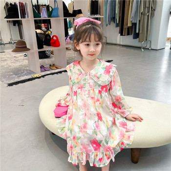 Παιδικά φορέματα κοριτσιών Κορεάτικο στυλ Δαντέλα Φορέματα πριγκίπισσας Κομψό φλοράλ φόρεμα Παιδικά ρούχα Βρεφικά γαμήλια πάρτι μόδας Vestidos